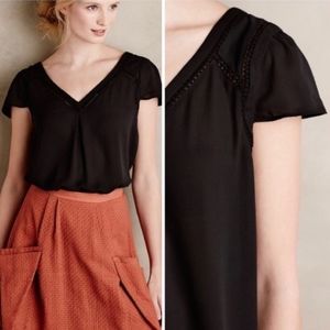 Anthropologie blouse black women's blouse mauve